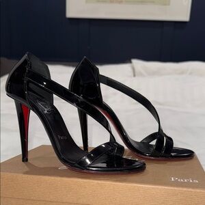 Christian Louboutin Astridal 100 black patent heels size 37